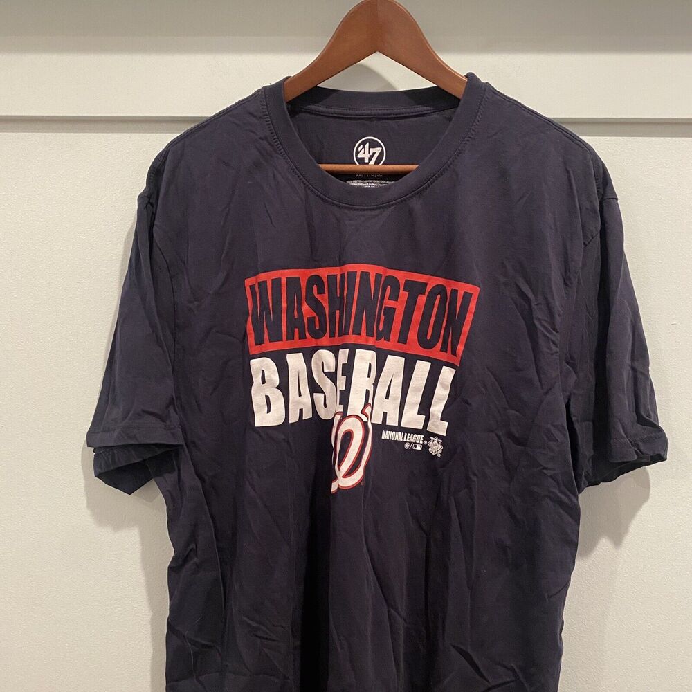 Washington Nationals Shirt Men XXL Navy‎ Blue Tee '47 Brand MLB Baseball
